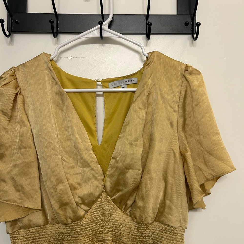 Baltic Born Prague Satin Maxi Dress in Mustard - Picture 3 of 12
